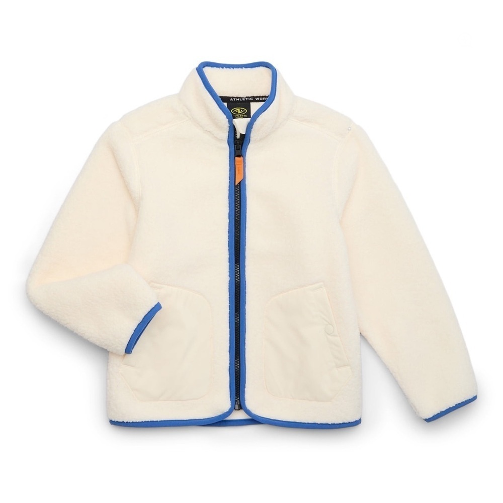 Athletic Works’ Active Fleece Full-Zip Jacket Boys Cream Large 10-12